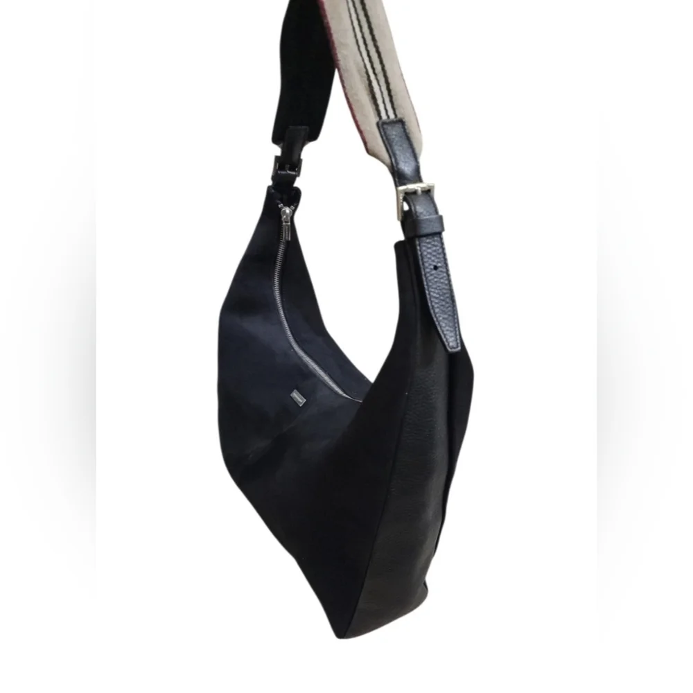 Burberry BLACK HOBO LARGE SUEDE/LEATHER BIG VINTAGE BAG AUTHENTIC VINTAGE